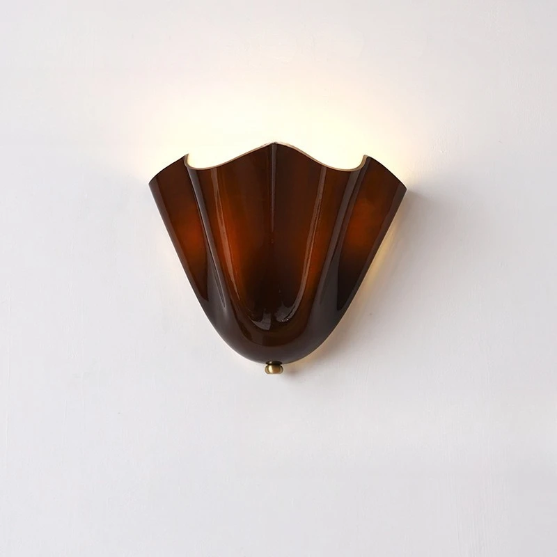 

Skirt series colored berry glass lamp shell medieval art living room bedside wall lamp