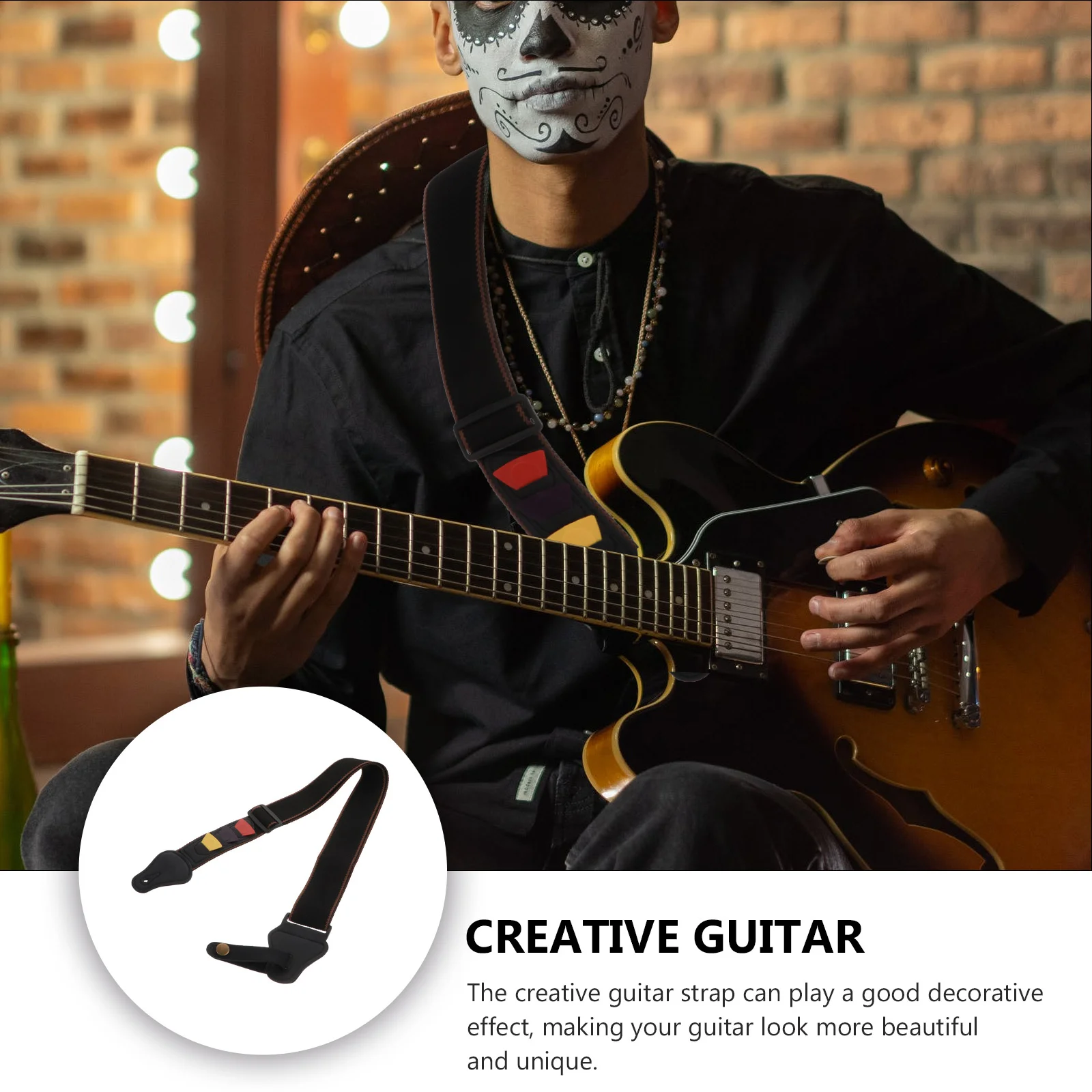

Guitar Strap Durable Belt Acoustic Bass Stylish Accessory Simple Fashion Supply