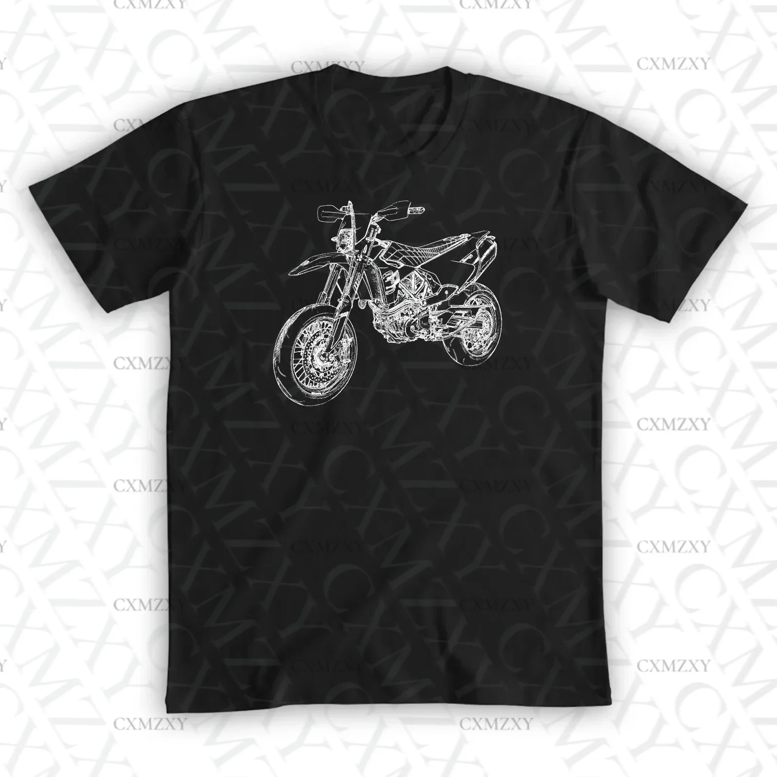 

Men T Shirt Casual 701 Supermoto Classic Logo T-shirt Graphic Summer Short Sleeves 100% Cotton S-3XL Cool Tee