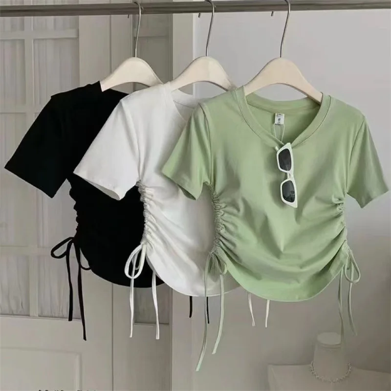 2023 Summer Girls Fashion Short Sleeve T-shirts Three Colors