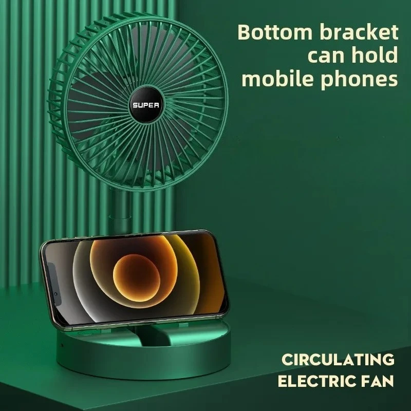 Portable Mini Fan USB Charging Foldable Extendable Rechargeable Vertical Fan Floor Office Dormitory Desktop Accessories