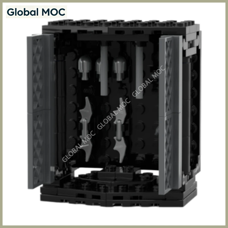 1061pcs Dark Hero Combat Suit Storage Vault MOC Building Blocks Tactical Armor Display Chamber Diorama Kit