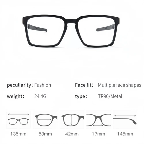 Imagen 2 del producto YIMARUILI, montura de gafas deportivas de ciclismo a la moda para hombres y mujeres, monturas de gafas graduadas ópticas de cara pequeña de aleación TR90 8084