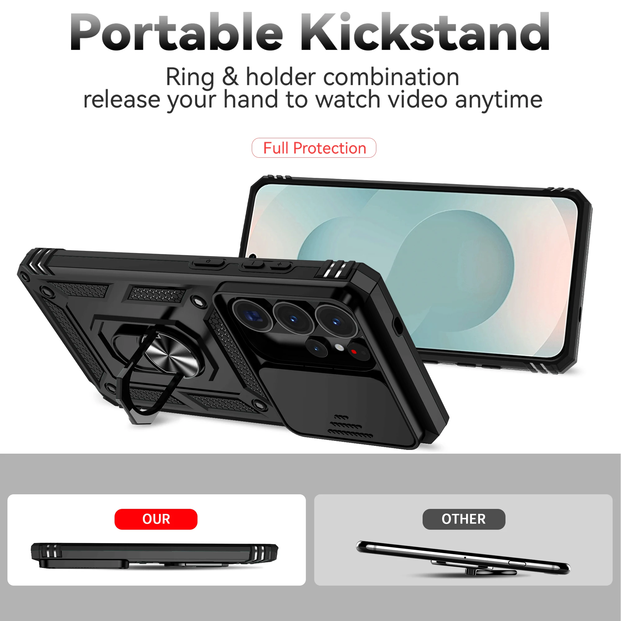 Slide Camera Lens Case For Samsung Galaxy S26 S25 S24 S23 S22 S21 S20 Ultra Plus S21 S23 S24 S25 FE Edge Armor Shockproof Coque