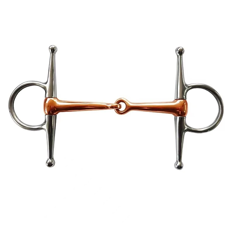 New Horse Bit Polished Functional Durable Stainless Steel Full Cheek Snaffle Bit Copper Mouth Horse Tack Horse Bit Mouth