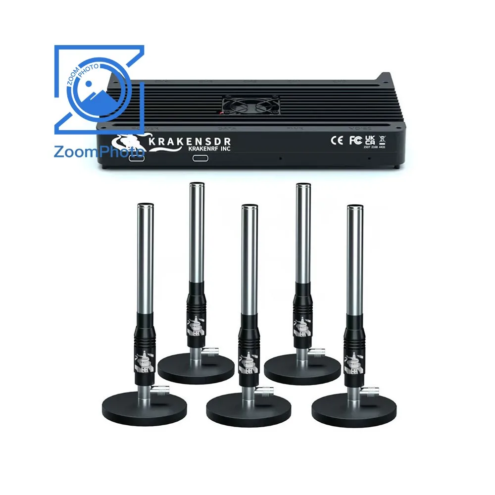 KrakenSDR 5-Channel Coherent Software Defined Radio Receiver + 5PCS Antennas for Radio Direction Finding Passive Radar