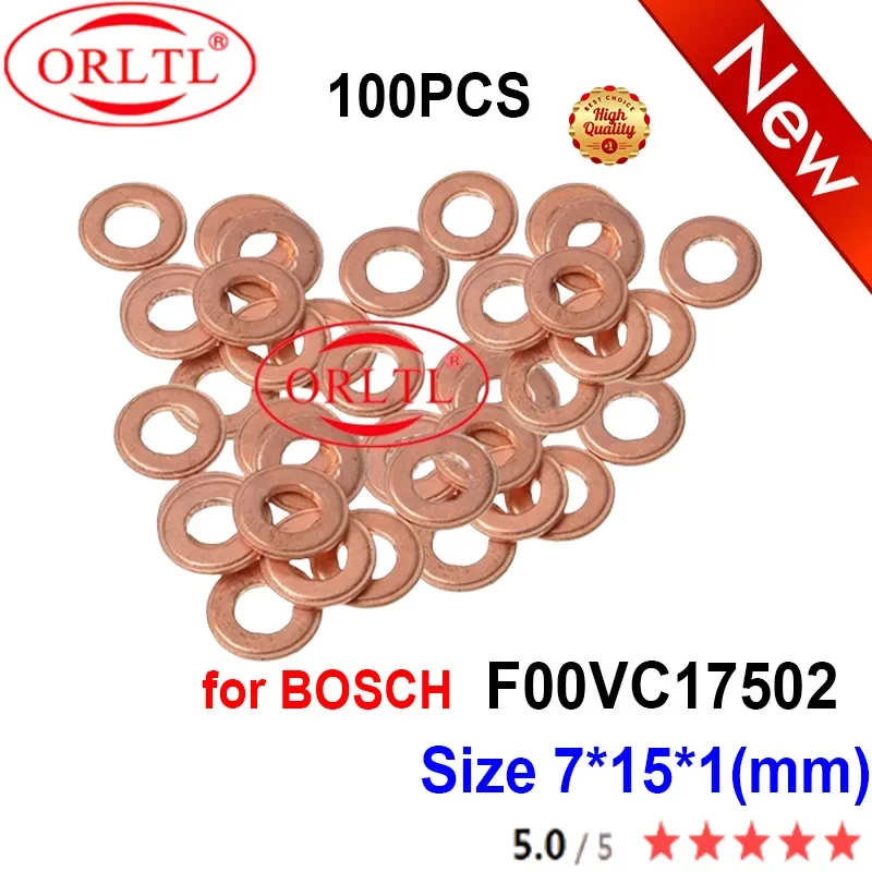 

100PCS F00VC17505 Injector Nozzle Copper Washer F00VC17504 F00VC17503 F00VC17502 Diesel Sprayer Gasket F00VC17506 for Bosch Shim