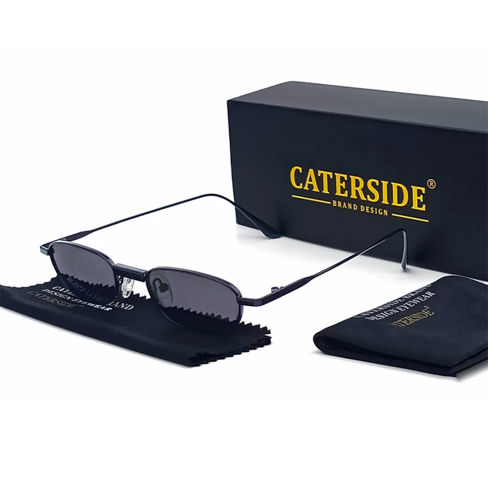 CATERSIDE Herren Hip-Hop-Sonnenbrille, Premium-Metall, kleiner Rahmen, Damen-Reise-, Business-, Party-, Urlaubsgeschenk, Dekorative Brille, UV400 – Detail 17