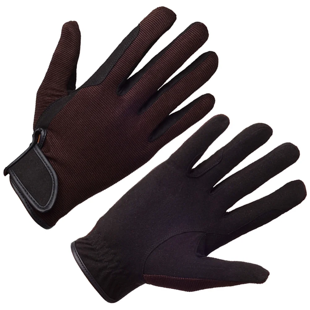 زوج واحد من قفازات ركوب الخيل من الألياف الدقيقة التي تعمل باللمس، قفازات تدريب الفروسية قابلة للتنفس للرجال والنساء مقاس القهوة