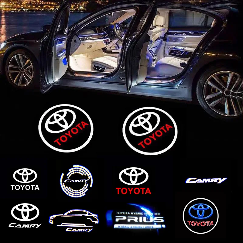 

2PCS Car LED Welcome Lamp with Toyota Logo Door Ghost Shadow Light Laser Projector for Toyota PRADO Camry Corolla Rav4 Prius