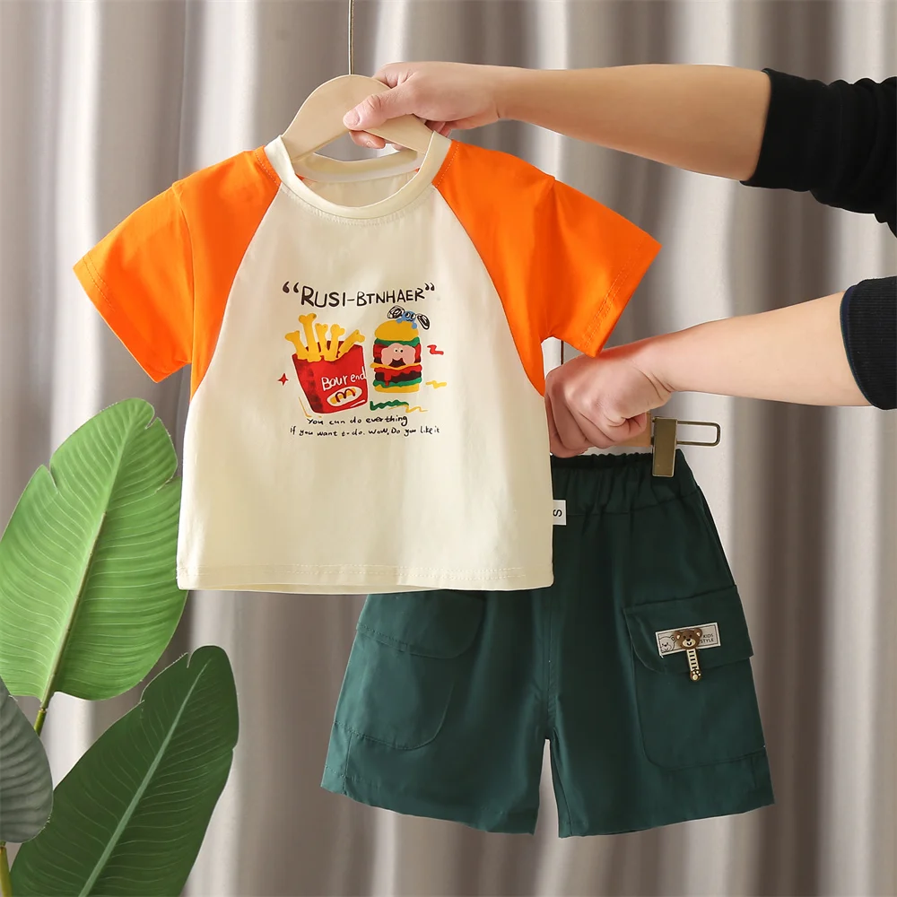 Summer Baby Boys 2Pcs/Set Cartoon T-Shirt And Shorts Toddler Costume Kids Casual Outfits Infant Tracksuits