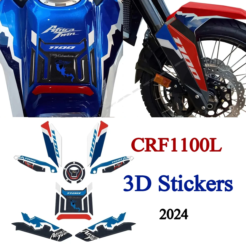 

For Honda CRF 1100L Africa Twin Motorcycle 3D Epoxy Resin Sticker Protection Kits CRF1100 L 2024 Accessories Anti Scratch Decals