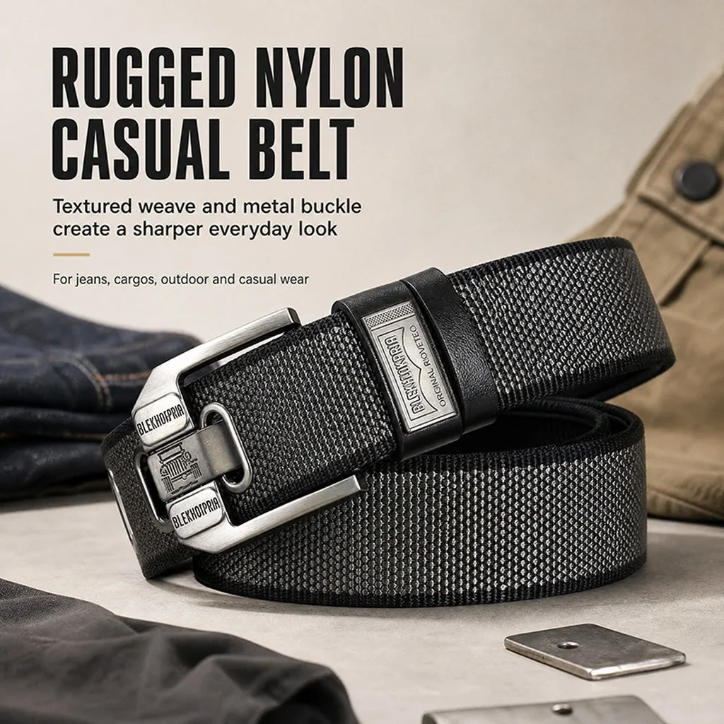Adjustable Waist Belt Adjustable Woven Nylon Belt Outdoor Workwear Belt Lightweight For Cycling Training Activities School