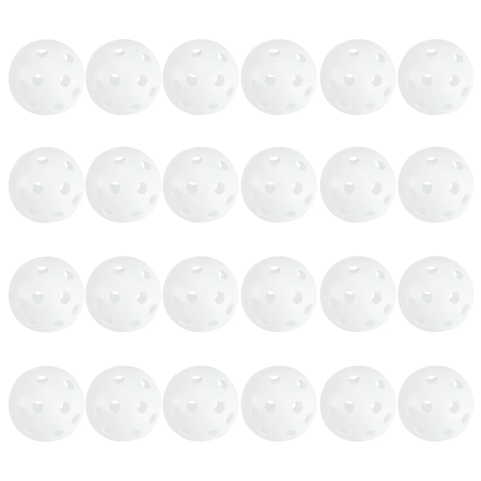 24pcs Perforated Plastic Play Balls Hollow Practice Training Sports Balls (White)