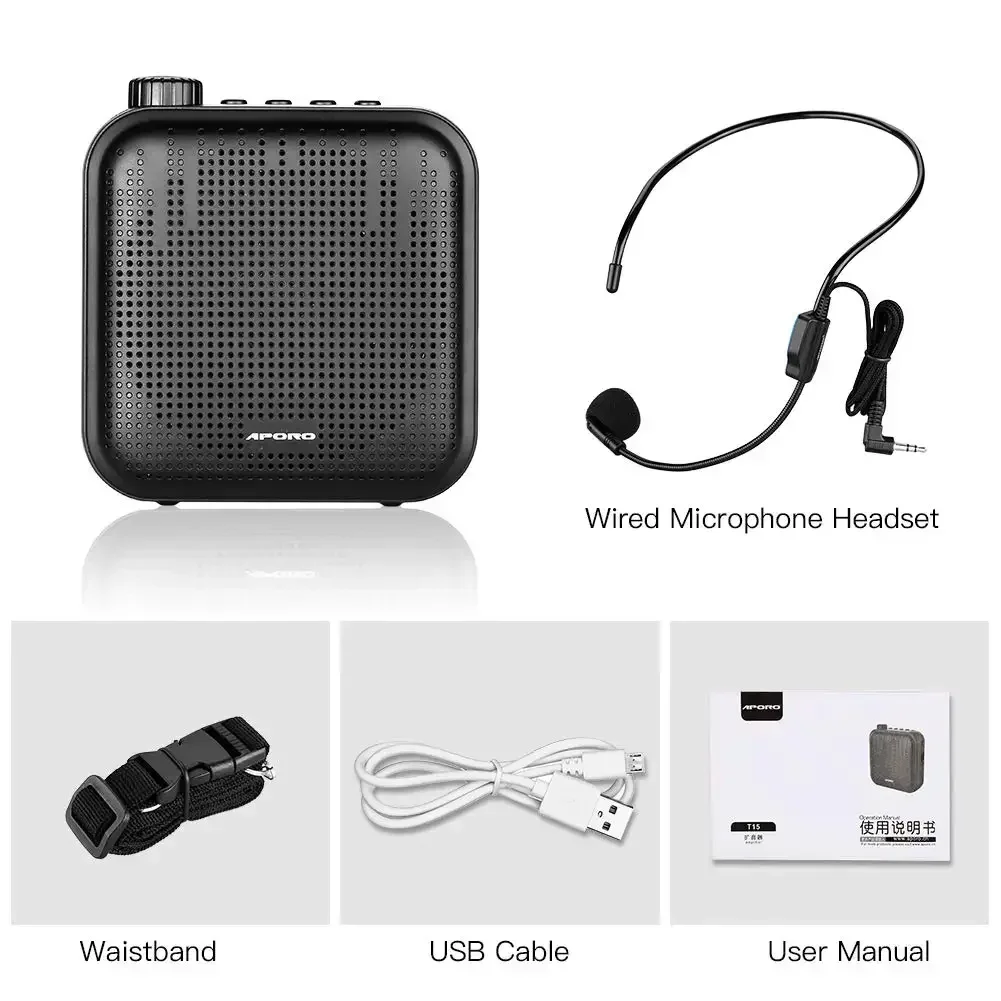 Amplificateur vocal portable, haut-parleur ultra-léger aste pour enseignants, mégaphone, mini haut-parleur audio avec microphone