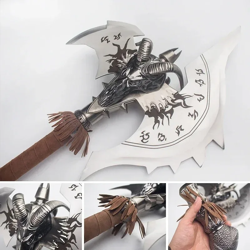 1/1 110 سنتيمتر WOW The Shadowmourne الفأس سبيكة معدنية الفأس Lich King Arthas FROSTMOURNE'S Brother سلاح تأثيري أنيمي عرض مسرحي الدعائم