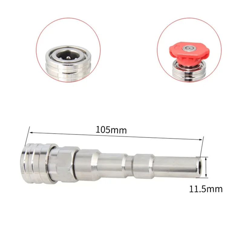 A95I-High Pressure Washer Adapter R For Nilfisk KEW ALTO WAP CALM To 1/4" Quick Connect With Spraying Nozzles