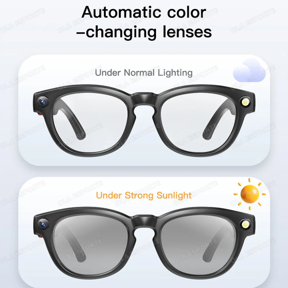 New AI Smart Glasses 4K HD Camera 32GB Memory BT Call Voice Assistant Translate Touch Control Music Player sunglasses Men Women