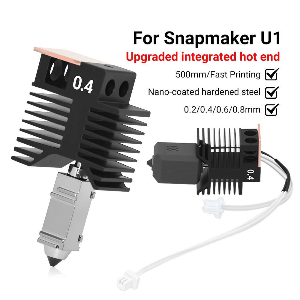 0.2/0.4/0.6/0.8mm Hotend for Snapmaker U1 Full Assembled Hotend Plug & Play Ceramic Block Kit SnapmakerU1 3d Printer Print Head