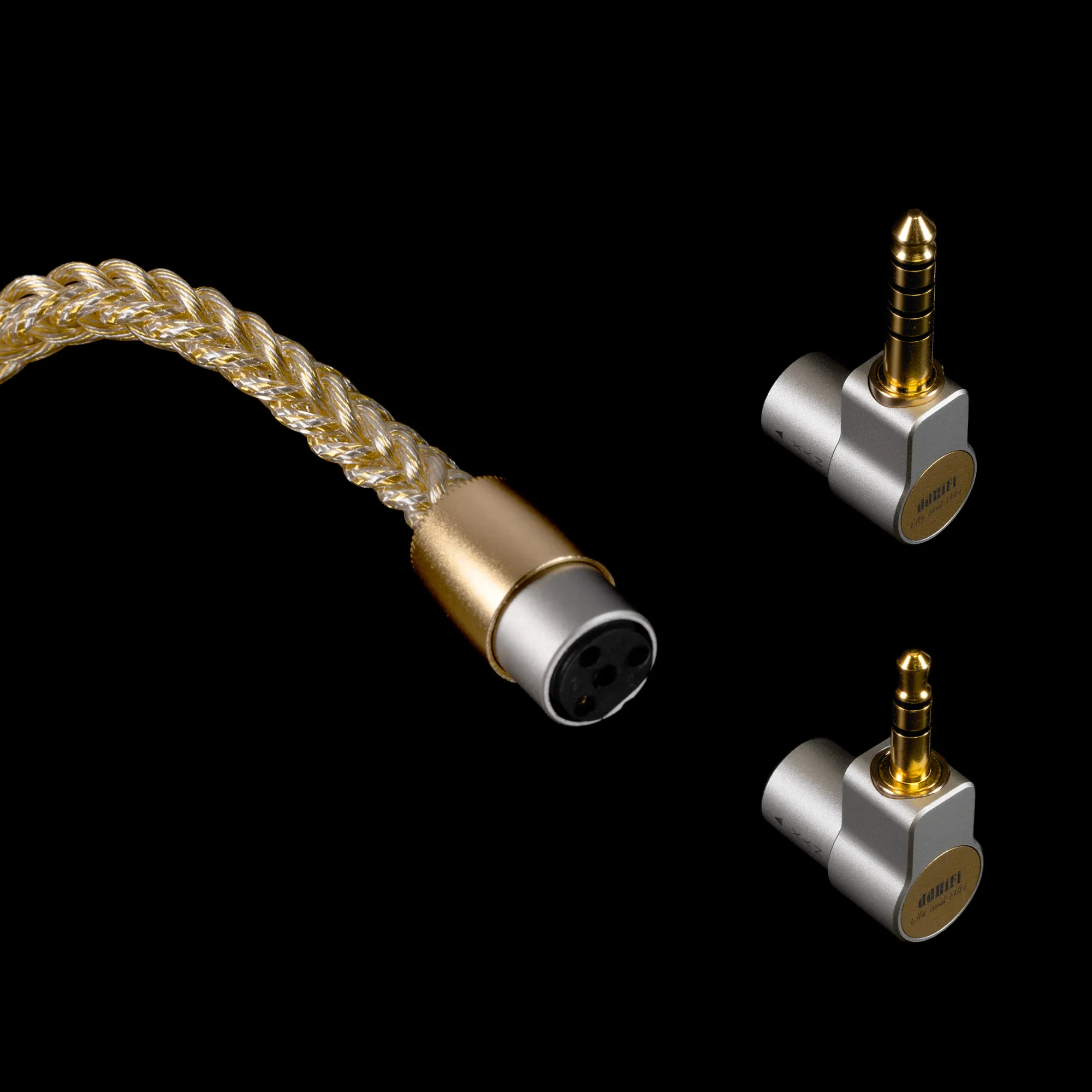 ddHiFi BC130G Nyx Gold Earphone Upgrade Cable 3.5Mm 4.4Mm Replaceable Plug Pin For Audiophile Music Player
