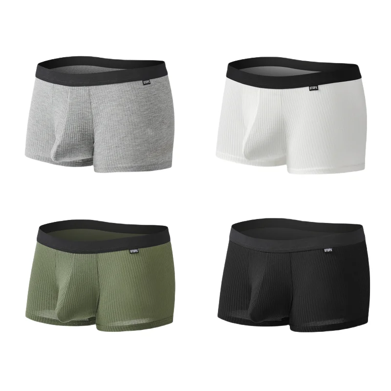 

4Pack Mens Boxers Plus Size U Convex Pouch Elephant Nose Boxer Briefs Sweat Wicking Breathable Men Underwear