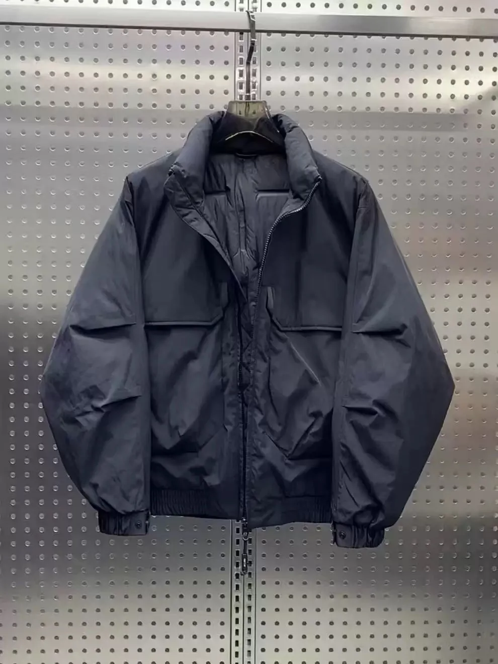 

Men's Sli down Jaet Thiened White Du Feather Warm Stand Collar Workwear Winter Cold Resistance Outerwear Coat