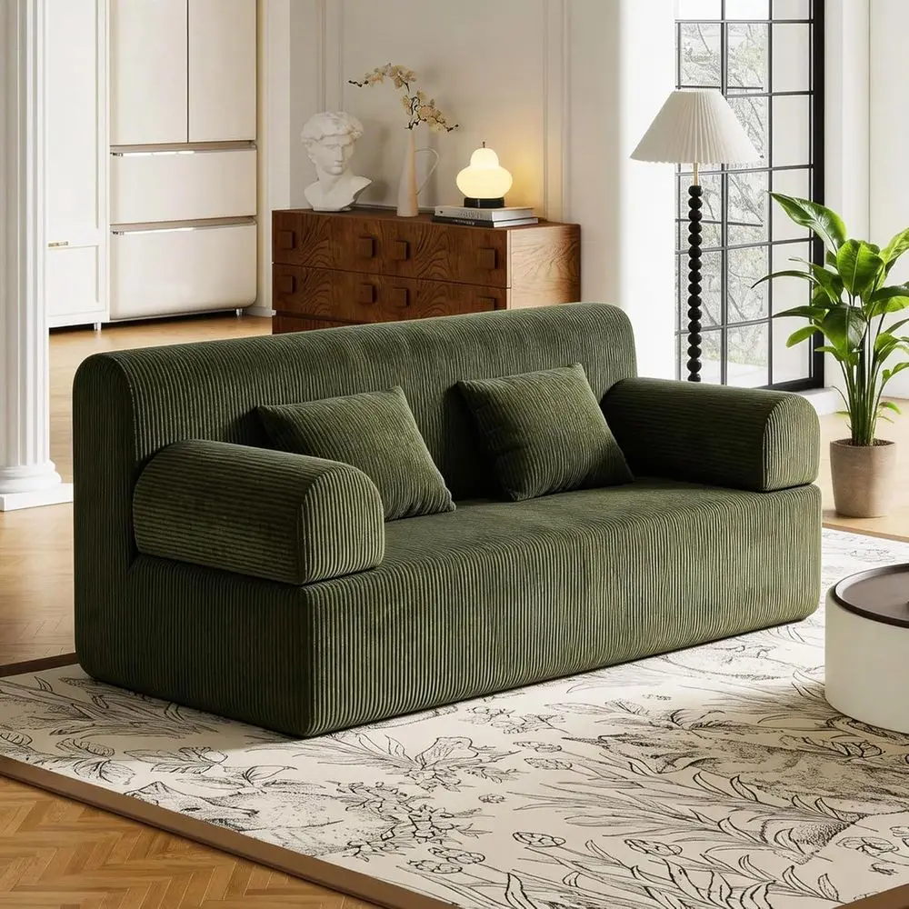 60.6 Loveseat with Comfortable Cloud Feeling, Double Convertible Sofa Bed for Small Spaces