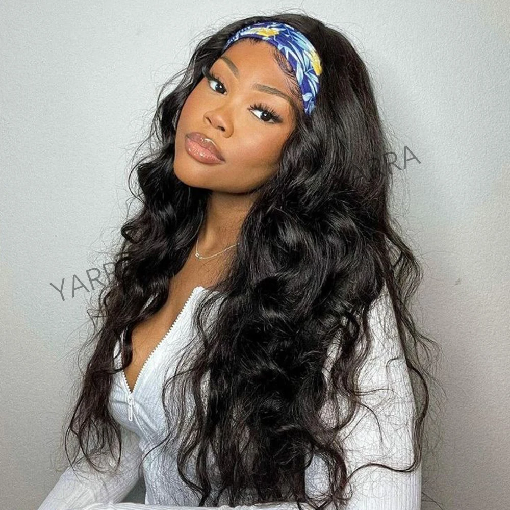 Body Wave Headband Human Hair Wig Machine Made Human Hair Wig Ready To Wear Headband Body Wave Remy Human Hair Wigs For Women