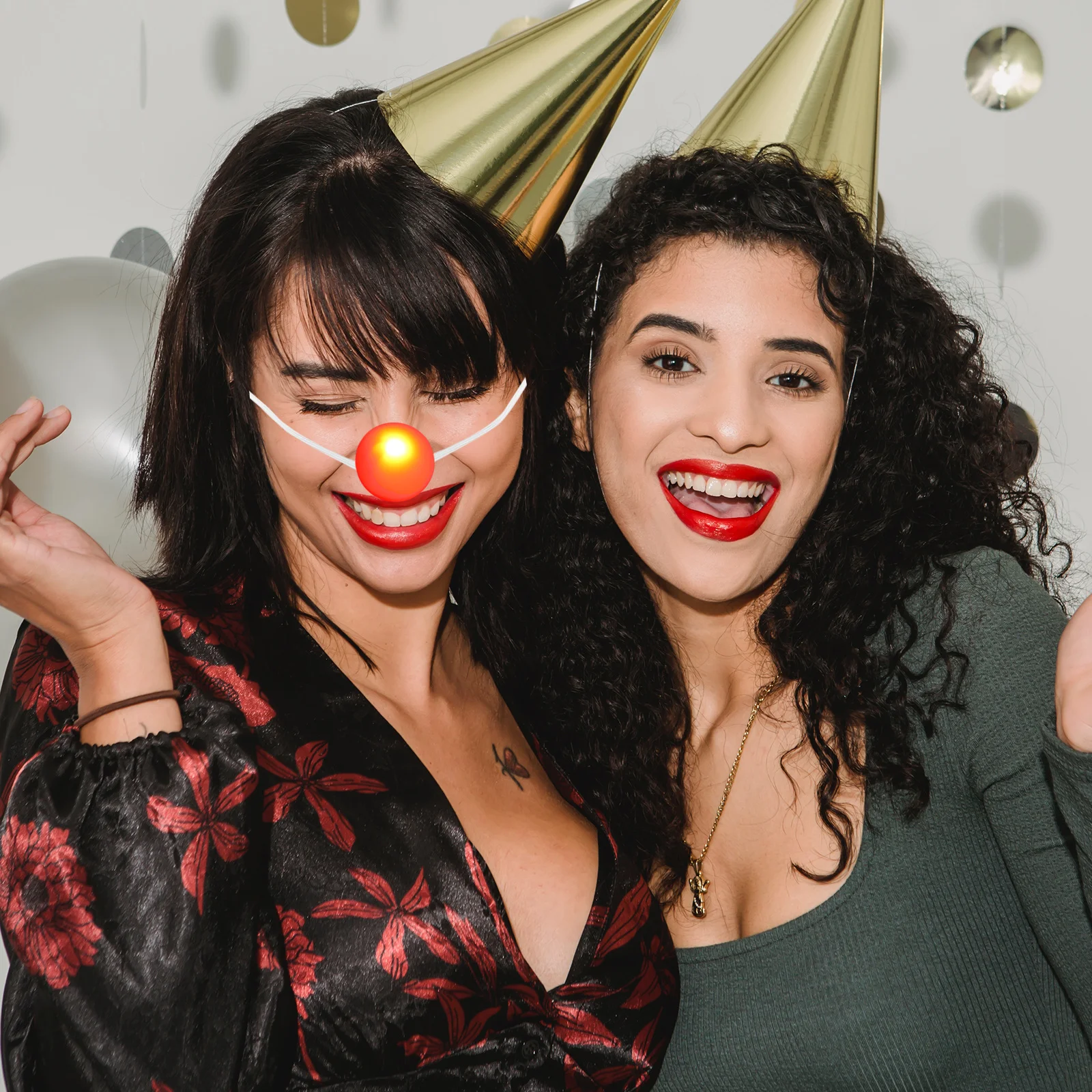 

3Pcs Flashing Red Clown Nose Funny Performance Prop Clown Role Play Party Decor Lightweight Festival Accessory