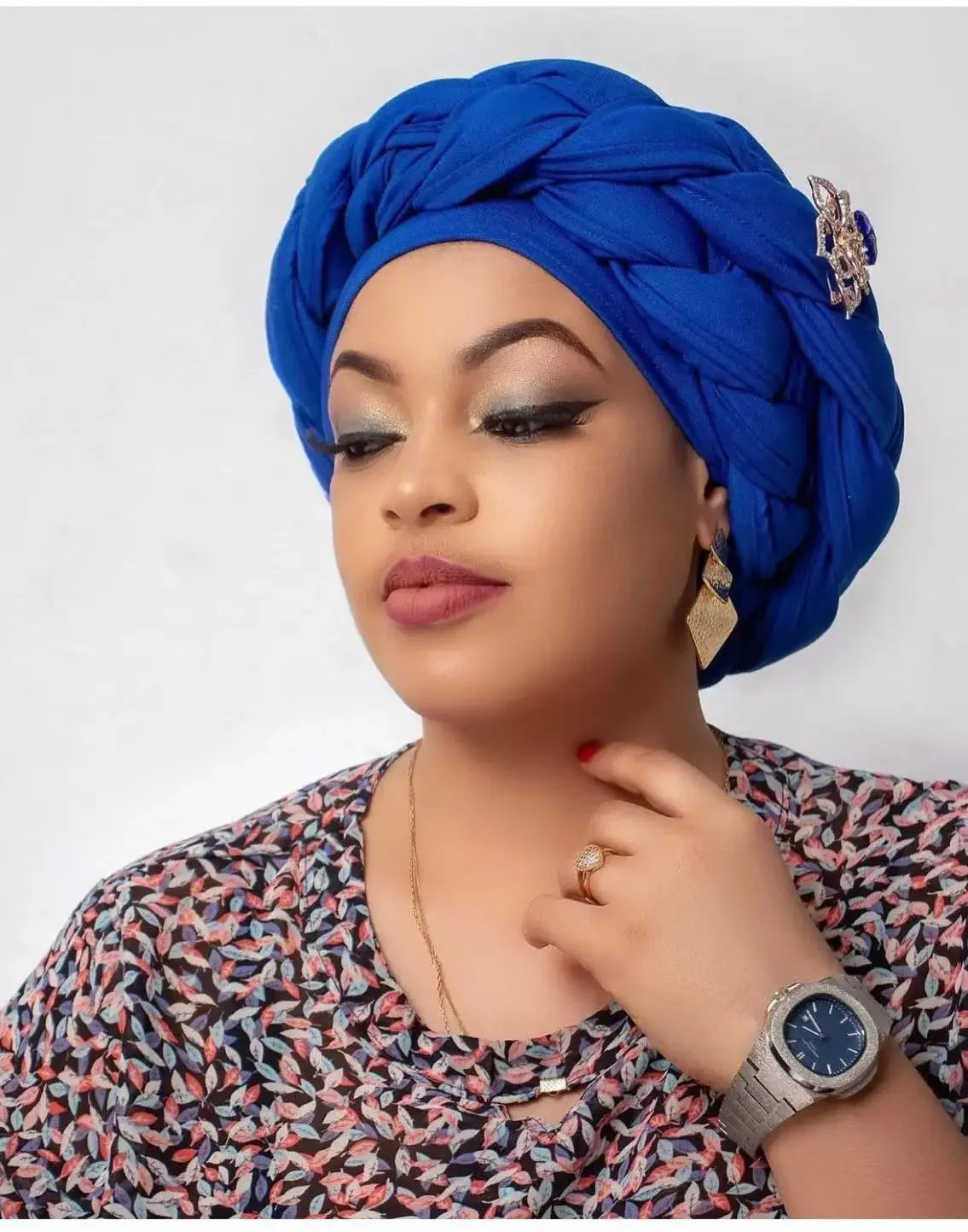 

Африканский головной убор Auto Gele, нигерийский свадебный тюрбан с гелевыми бриллиантами, женский мусульманский хиджаб, косы, платок, капот, химиотерапия, шляпа, обертывания