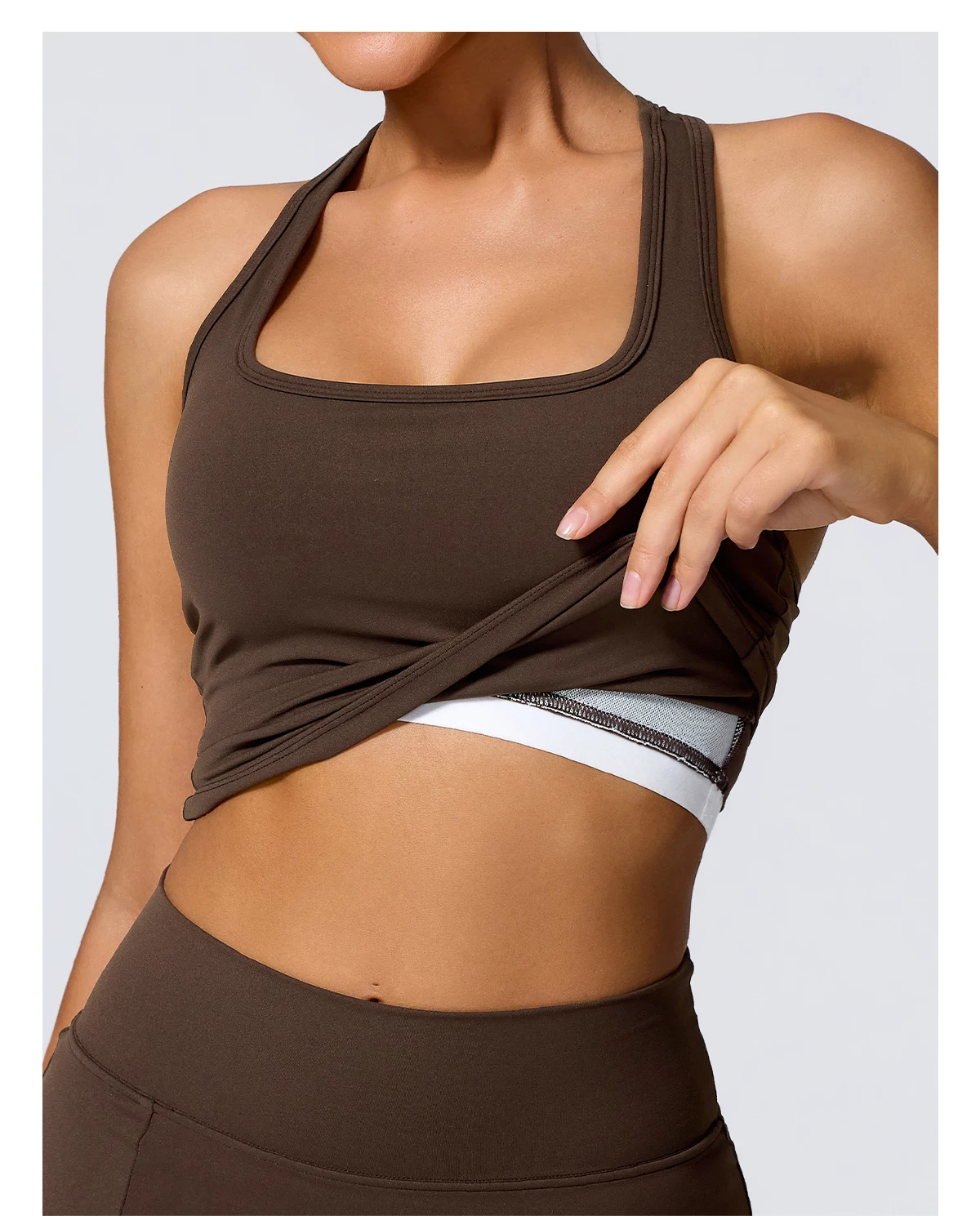 Hearuisavy Sommer Stoßfestes Yoga-Top Lauf-Tanktop für Damen Fitness Schnelltrocknende Trainingsweste Ärmelloses Sport-Top für Frauen – Detail 9