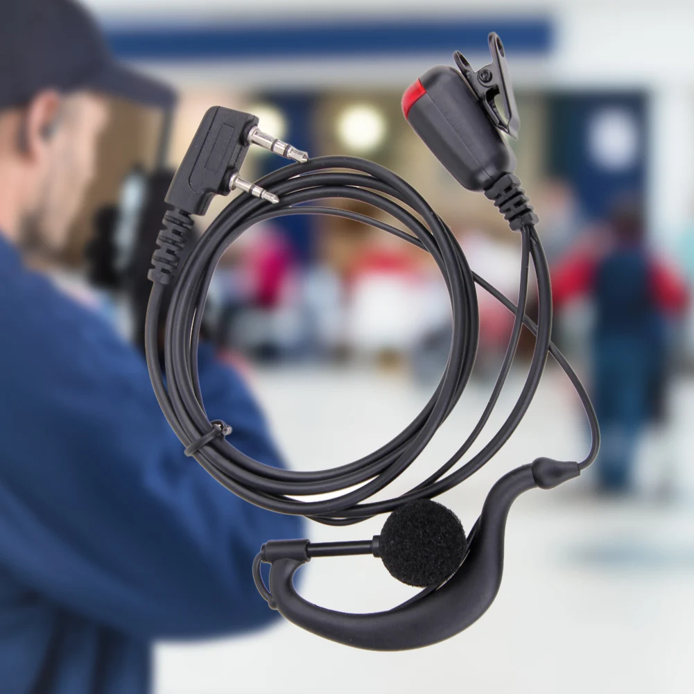 2Pin 워키 토키 헤드셋 다기능 G 자형 이어폰 워키 토키 헤드셋 양방향 라디오 용 개인 정보 보호 액세서리