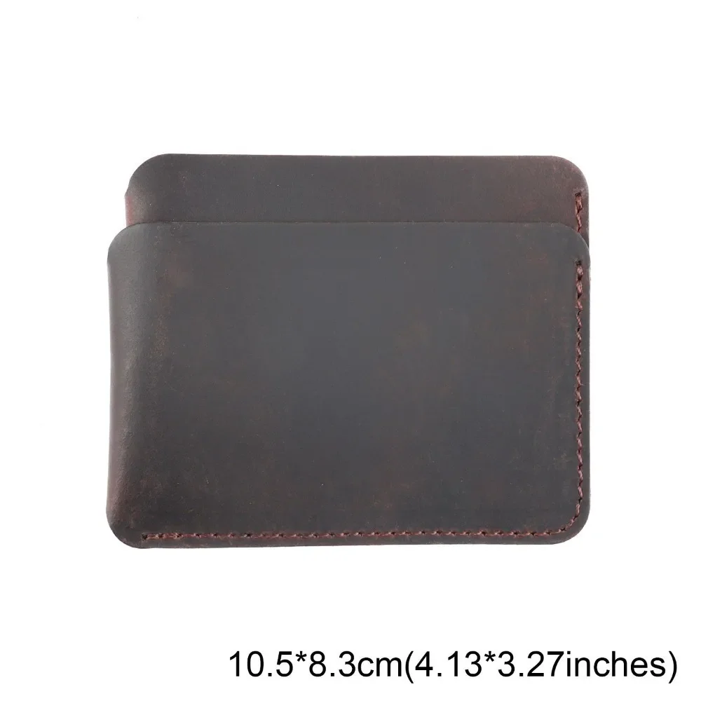 100% Genuine Leather Credit ID Card Holder Crazy Horse Leather Travel Mini Wallet Retro Vintage Business Purse Case