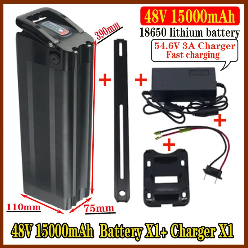 

48V Ebike Battery 10Ah 15Ah 20Ah Folding Built-in Electric Bike Battery for Samebike LO26 20LVXDMX01 FX-01 R5s DCH 006 750W18650