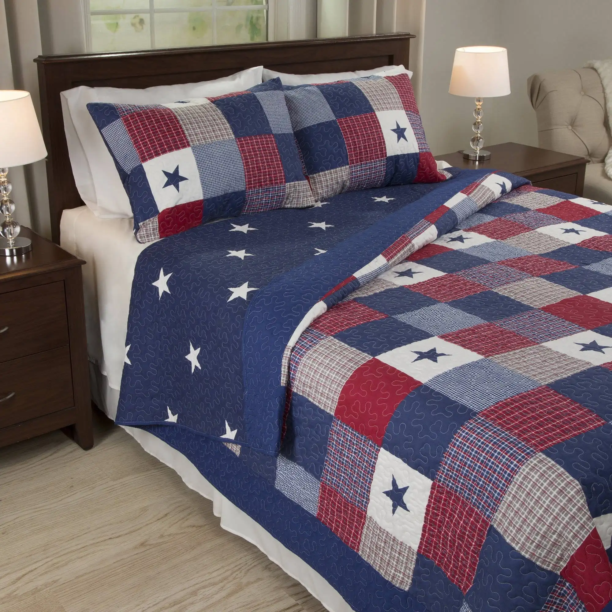 

Luxe Americana Caroline 3 Piece King Quilt Bedding Set