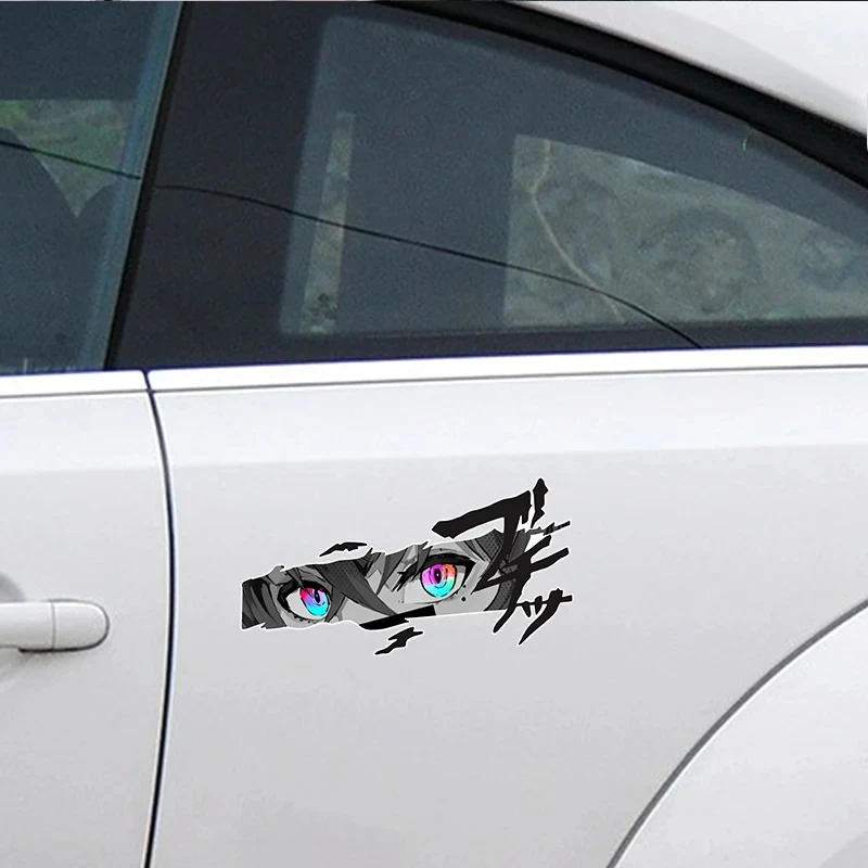 Stiker mobil tampilan animasi anime JDM penutup goresan bodi dekorasi casing komputer stiker tahan air