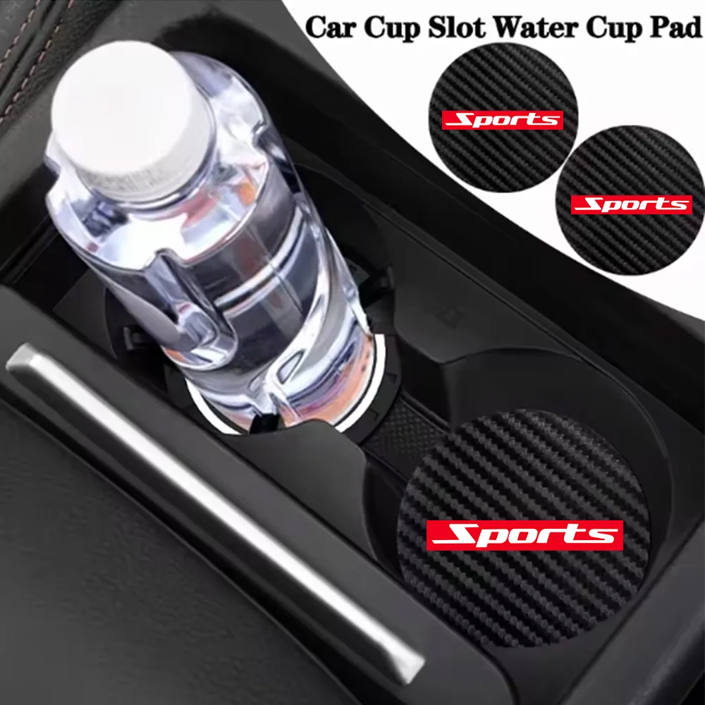 Red Bottom Sports Car Interior Accessories Carbon Fiber Pattern Water Cup Mat Car Accessories Collection Non-Slip Mat Cute Cartoon Storage Slot Decorative Storage Mat