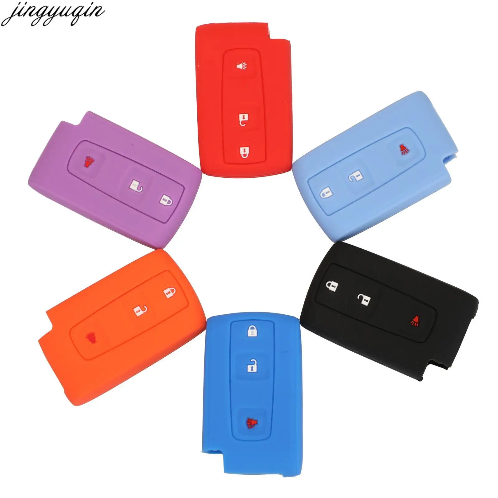 

jingyuqin 10pcs 3 Buttons Remote Car Key Case Cover Holder For Toyota Prius Crown Avensis Verso Smart Key Protection