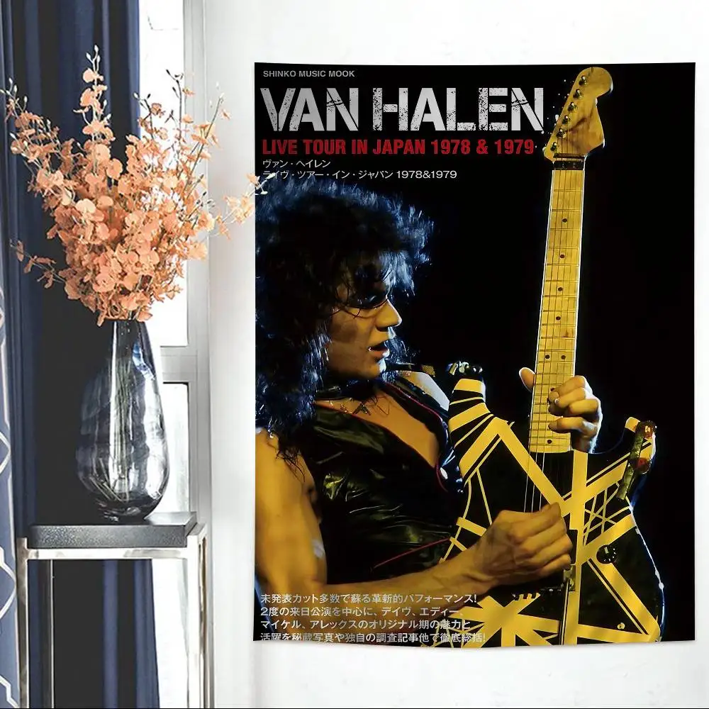 rock Classic Band V-van-H-halen vintage Hanging Bohemian Tapestry Hanging Tarot Hippie Wall Rugs Dorm Japanese Tapestry