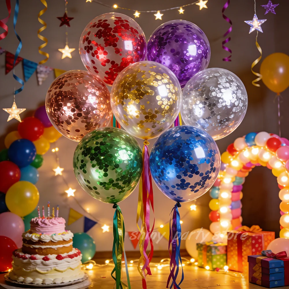 

50pcs 12inch Colorful Confetti Balloons for Wedding Decoration Anniversary Engagement Birthday Party Decor Balloon Wholesale
