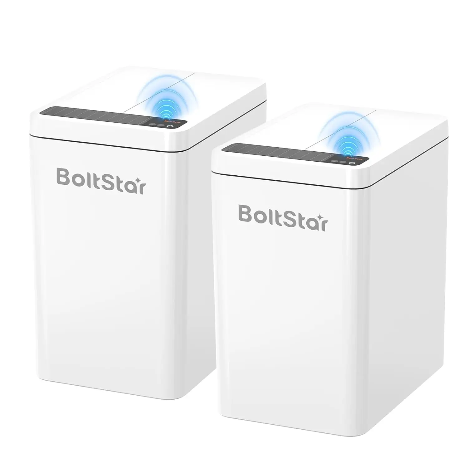 Solar Automatic Trash Can: 2 Pack 4 Gallon Motion Sensor Garbage Can, No Charging Required, Slim Smart Touchless Trash Bin with