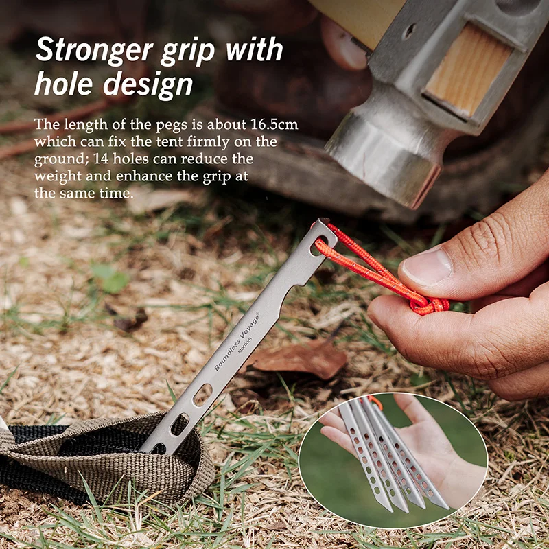 Boundless Voyage Titanium Tent Pegs Ultralight  Tent Nail Outdoor Camping Tent V-shape Stakes Portable Pegs 6/8/12pcs/Lot