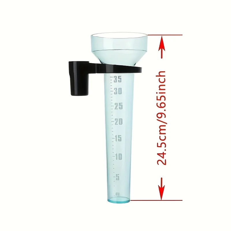 1pcs Outdoor Rain Gauge With Black Clip-On Bracket Rainfall Recorder For Gardens Balconies Portable Rainfall Measurement Tool