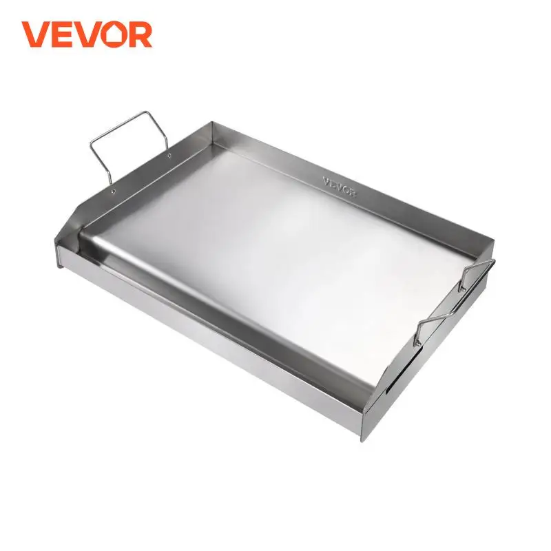 VEVOR Stove Top Griddle Stainless Steel Griddle Rectangular Double Burner Griddle Pan Non-Stick Family Pan Cookware with Handles