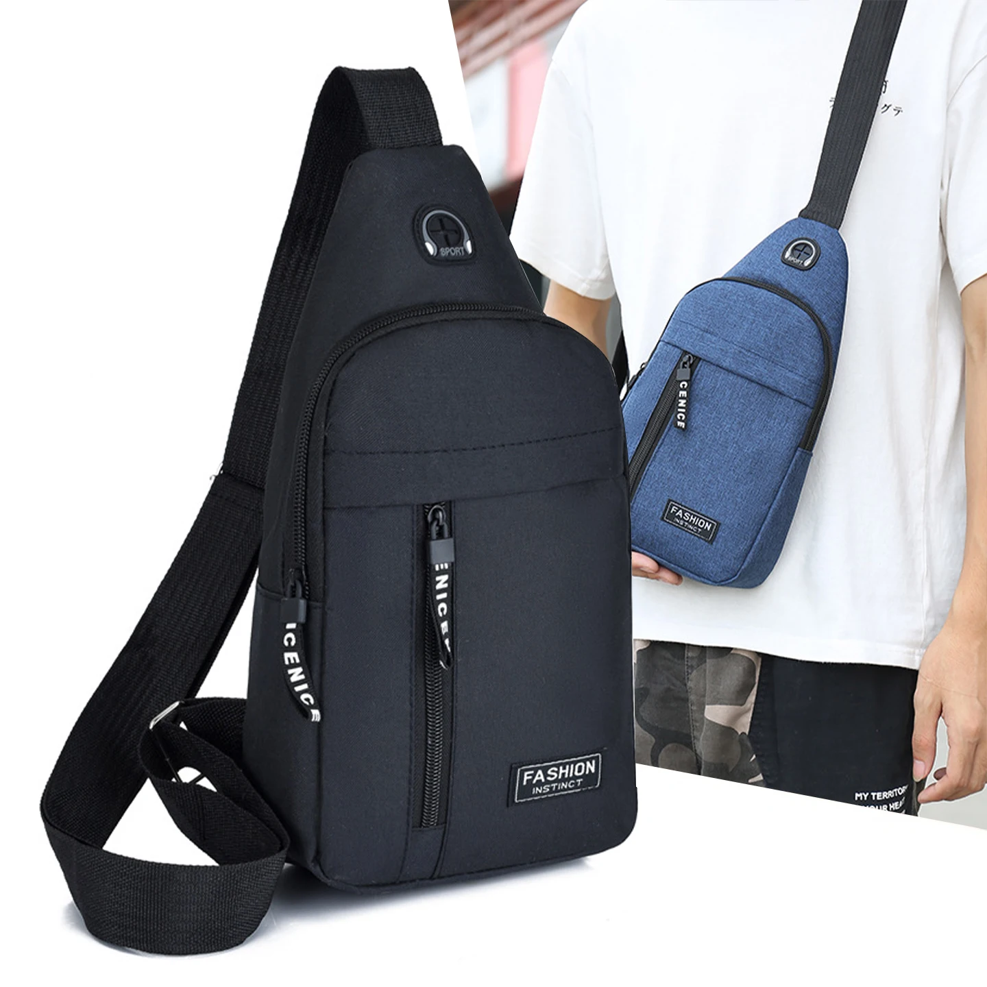 

Мужская спортивная повседневная сумка через плечо из бычьей ткани, парусиновая водонепроницаемая нагрудная сумка на одно плечо, брендовая сцена для отдыха JIFANPAUL