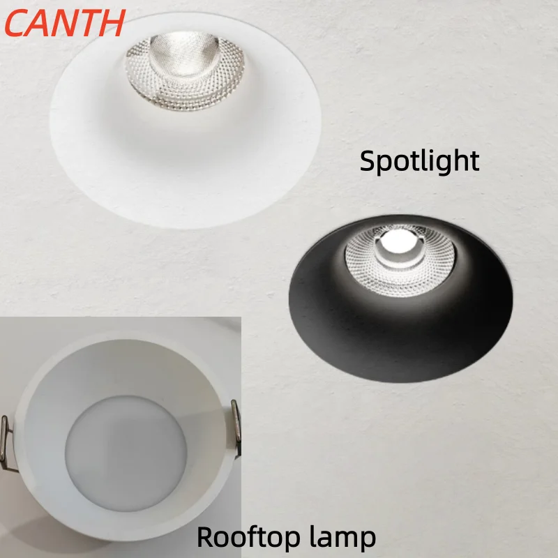 Curved-Edge Bezel-Less Pendant Lights for an Embedded Living Room with a Central Ceiling Light