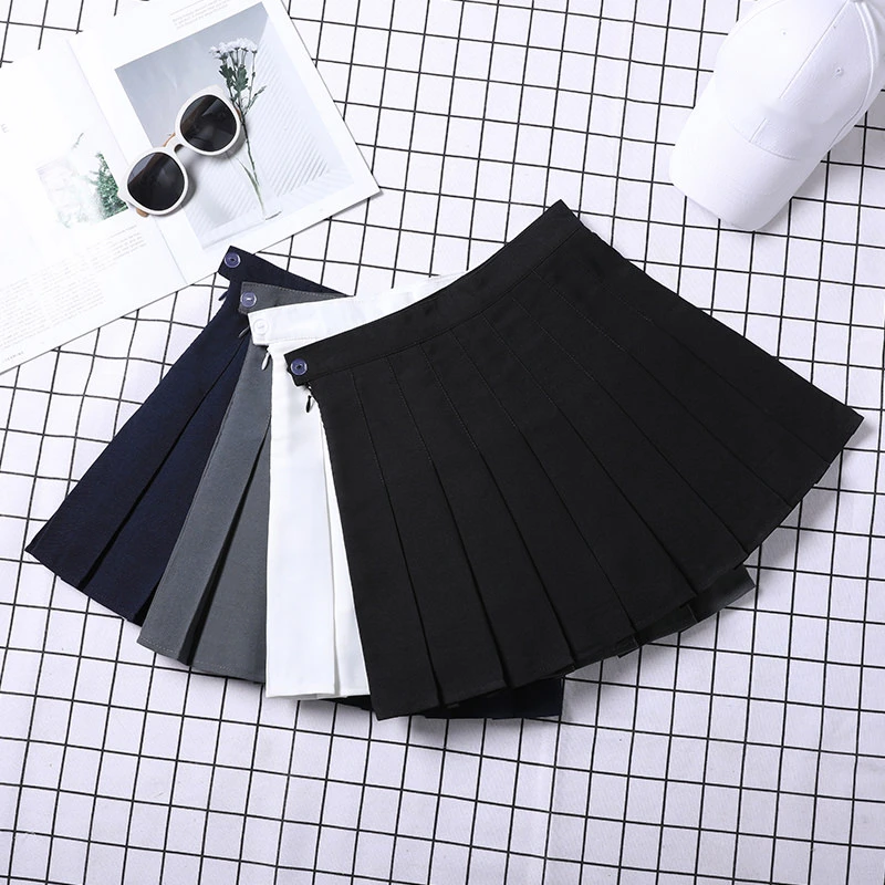 Black Skirt Pleated Egirl Eam School Girl Uniform Y2k Korean Style Kawaii High Waist Short Mini A Line Summer Women\'s Clothing