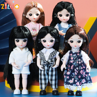 16cm Bjd Dolls for Girls 1/8 Bjd Doll DIY Toy Doll With Clothes Dress Up Fashion Dolls 13 Movable Joint Baby 3D Big Eyes Munecas