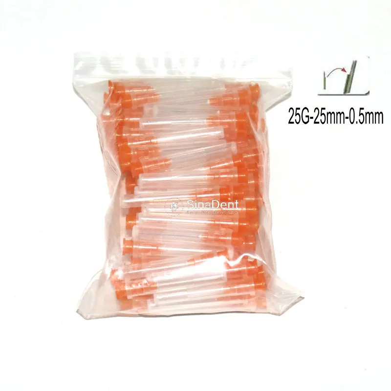 100pcs/Bag Dental Endo Irrigation Needle Tips 27G 30G Single Vent Side Vent Yellow Orange Grey for irrigation of Root canals