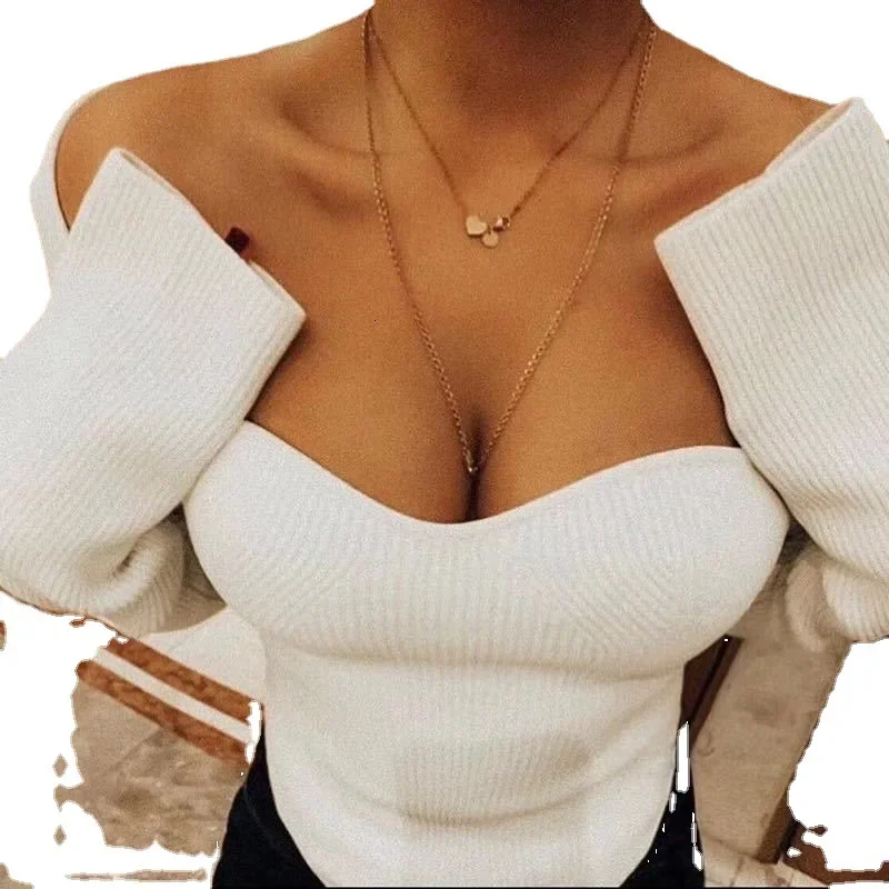 2023 Spring Short Square Collar Thin Knitted Pullovers Sweater Loose V-Neck Long Sleeve Women New Fashion Causal Jumper